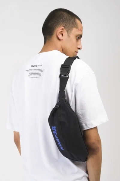 Сумка поясная CODERED Hip Bag Large Черный Таслан/Василек Принт КОДРЭД