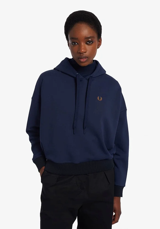 Толстовка женская Fred Perry Panelled Sleeve Hooded Sweat