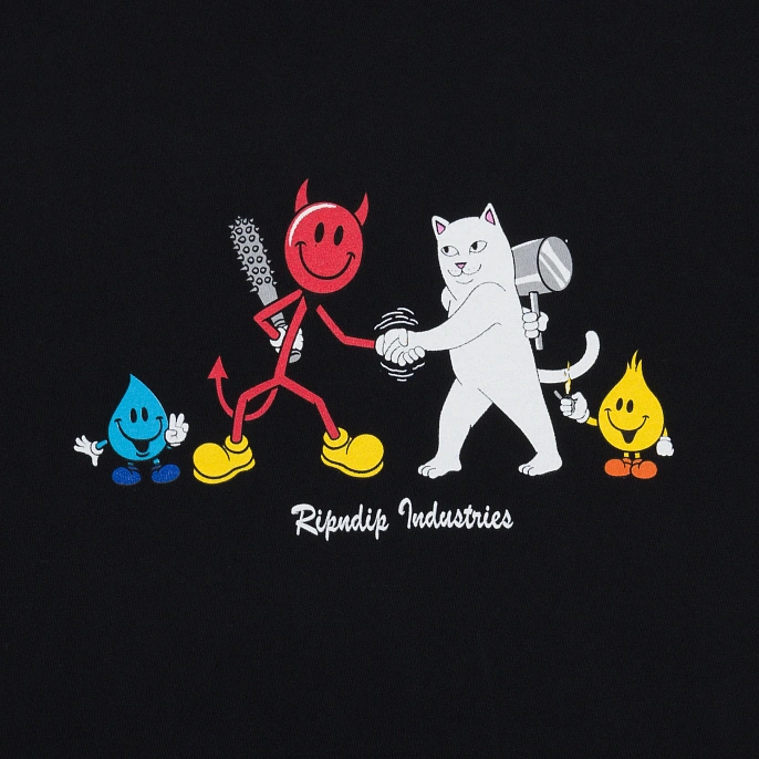 Футболка RIPNDIP x World Industries Nerm Vs Devilman Tee Vintage Black