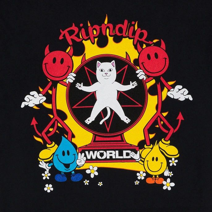 Футболка RIPNDIP x World Industries Ripndip World Tee Vintage Black