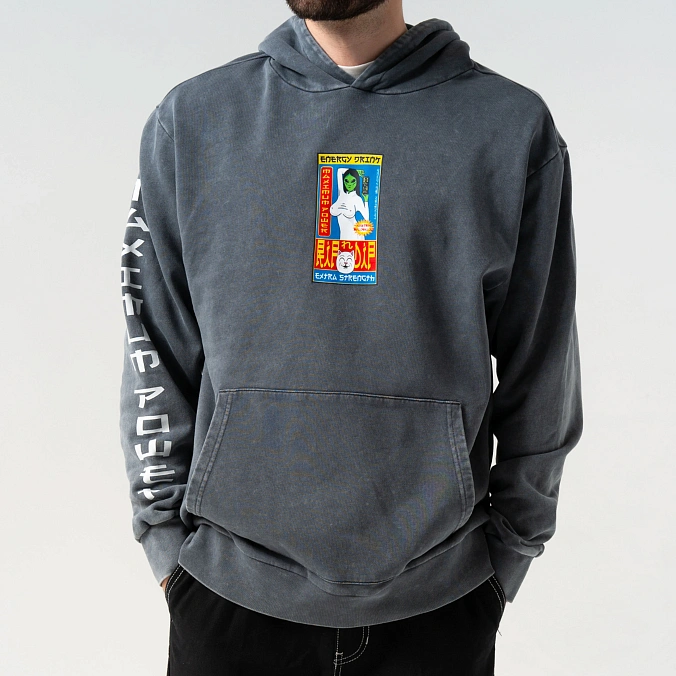 Толстовка RIPNDIP Nerms Cans Hoodie Charcoal Vintage Wash
