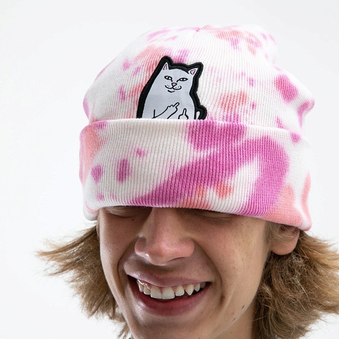 Шапка RIPNDIP Lord Nermal Beanie Pink Tie Dye