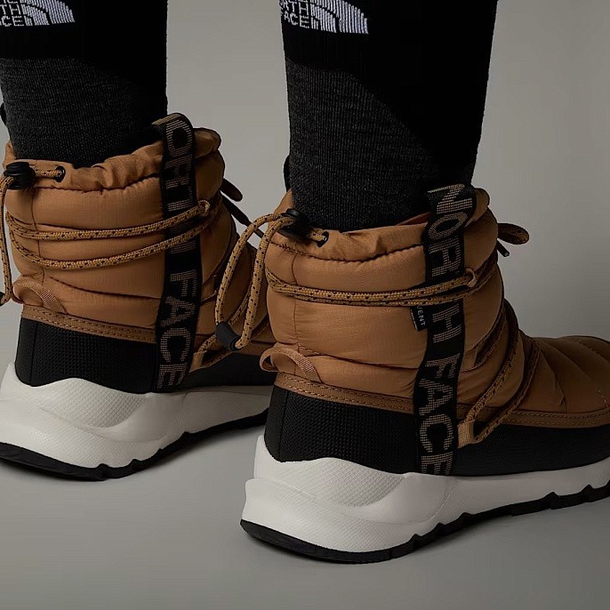 Ботинки дутики зимние The North Face ThermoBall™ Waterproof Lace-Up Winter Boots Almond Butter/TNF Black