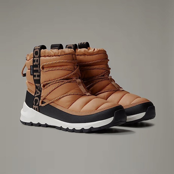 Ботинки дутики зимние The North Face ThermoBall™ Waterproof Lace-Up Winter Boots Almond Butter/TNF Black