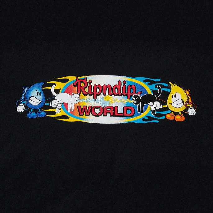 Футболка RIPNDIP x World Industries Water Nerm Vs Flame Jerm Tee Vintage Black